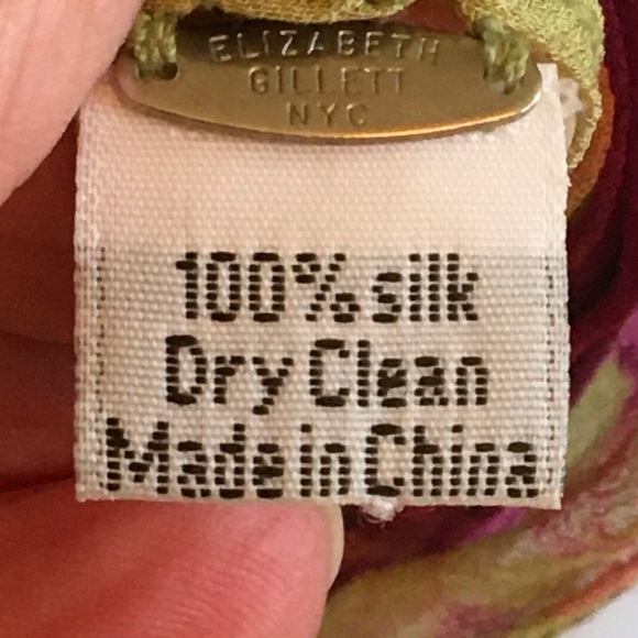 ELIZABETH GILLETT Anthropologie Asymmetrical Floral Roses Silk 100% - Picture 6 of 7